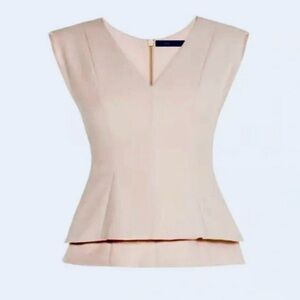 BCBGMaxAzria Blush Pink Sleeveless Blouse Layered Classic Top